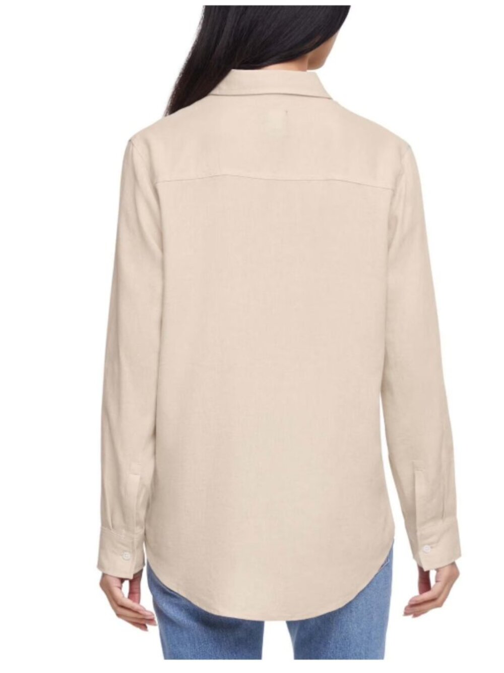Gap Women's Linen Blend Button Down Khaki Shirt In Large NWT - Picture 4 of 11